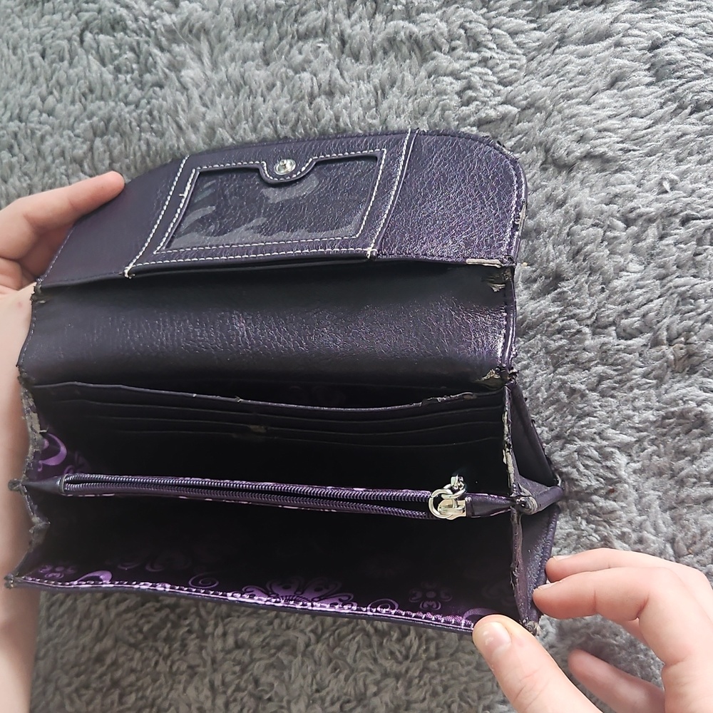 Grace Adele Purple Snap Front Wallet - image 2